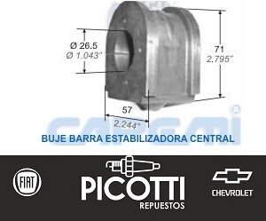 Buje de barra estabilizadora central Capemi Chevrolet S-10