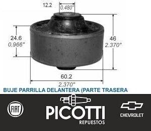 Buje parrilla delantero Capemi Aveo parte trasera