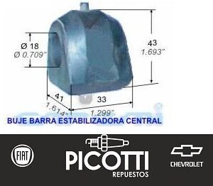 Buje barra estabilizadora central Capemi Fiat 147