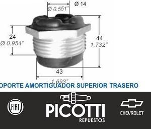 Cazoleta amortiguador trasera alta Fiat Duna/Uno