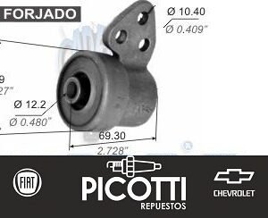 Buje parrilla c/acople fundicion Corsa II/Meriva